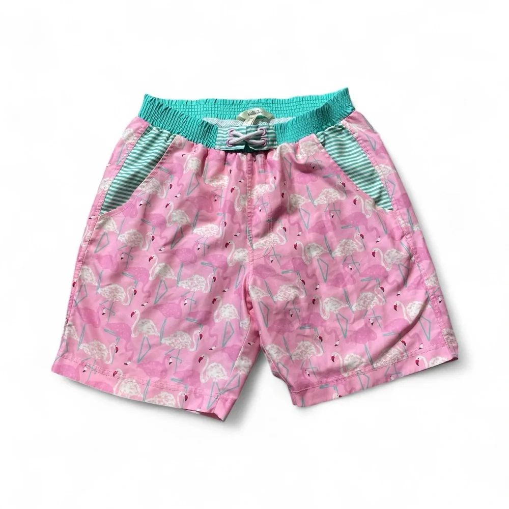 E5- Matiltda Jane Men’s XS Swimsuit Swim Pink Flamingo Print Shorts